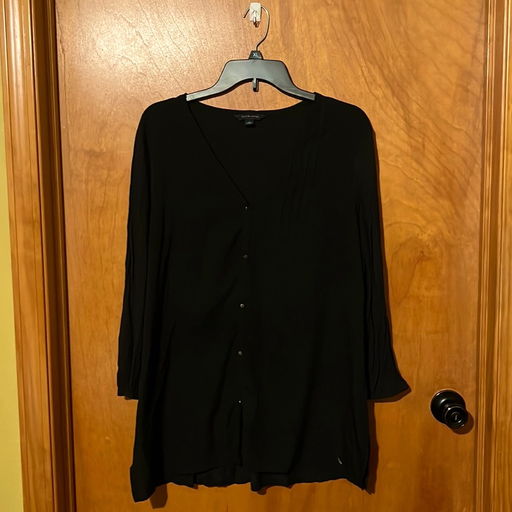 Black Tommy Hilifiger faux button up. Sz XL